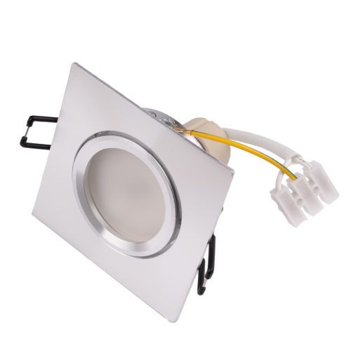 Süllyesztett, négyzet alakú halogén lámpatest, mozgatható, TRIX 3 az 1-ben GU10, 6W, 3000K, ezüst, LUMILED