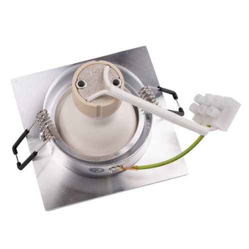 Süllyesztett, négyzet alakú halogén lámpatest TRIX 3 az 1-ben GU10 6W 4000K fényes ezüst LUMILED