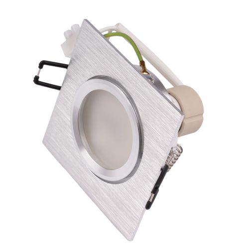 Süllyesztett, négyzet alakú halogén lámpatest TRIX 3in1 GU10 6W 4000K szálcsiszolt ezüst LUMILED