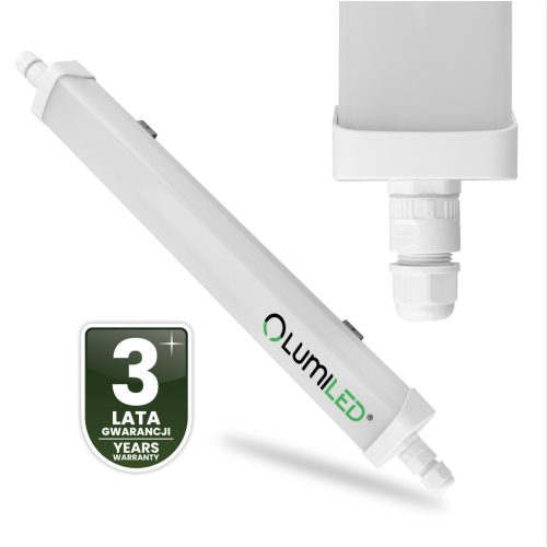 Hermetikus LED műhelylámpa 60 cm garázsba 30W 4000K Vízálló TERRA LUMILED