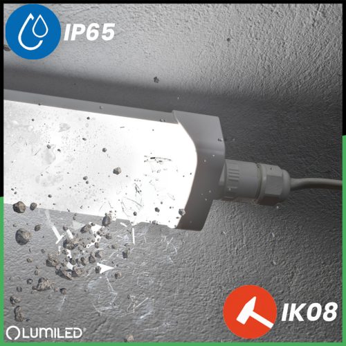 Hermetikus LED műhelylámpa 120 cm garázsba 60W 4000K Vízálló TERRA LUMILED