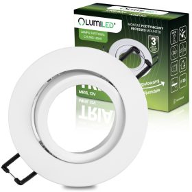   Halogén süllyesztett mennyezeti lámpa, kerek, mozgatható, GU10, MR16, fehér, TRIAM LUMILED