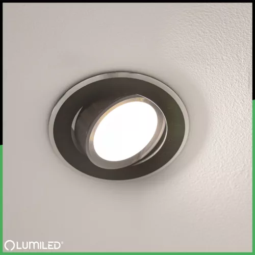 Halogén süllyesztett mennyezeti lámpa, kerek, mozgatható, GU10, MR16, fekete, TRIAM LUMILED