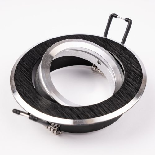 Halogén süllyesztett mennyezeti lámpa, kerek, mozgatható, GU10, MR16, fekete, TRIAM LUMILED