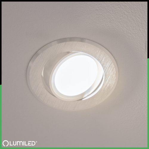 Halogén süllyesztett mennyezeti lámpa, kerek, mozgatható, GU10, MR16, ezüst, TRIAM LUMILED