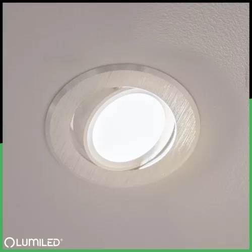 Halogén süllyesztett mennyezeti lámpa, kerek, mozgatható, GU10, MR16, ezüst, TRIAM LUMILED