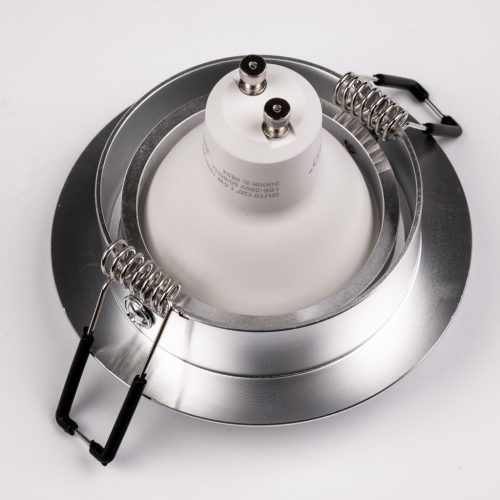 Halogén süllyesztett mennyezeti lámpa, kerek, mozgatható, GU10, MR16, ezüst, TRIAM LUMILED