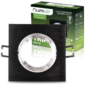   Halogén süllyesztett mennyezeti lámpa, négyzet alakú, mozgatható, GU10, MR16, fekete, TRIAM LUMILED