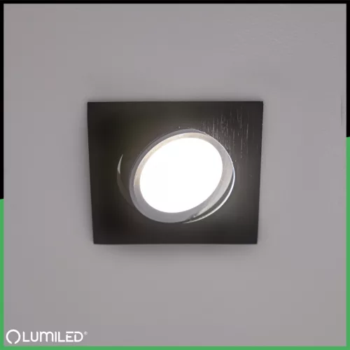 Halogén süllyesztett mennyezeti lámpa, négyzet alakú, mozgatható, GU10, MR16, fekete, TRIAM LUMILED