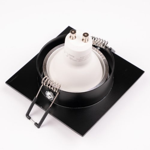 Halogén süllyesztett mennyezeti lámpa, négyzet alakú, mozgatható, GU10, MR16, fekete, TRIAM LUMILED