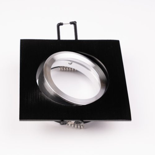 Halogén süllyesztett mennyezeti lámpa, négyzet alakú, mozgatható, GU10, MR16, fekete, TRIAM LUMILED