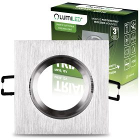   Halogén süllyesztett mennyezeti lámpa, négyzet alakú, mozgatható, GU10, MR16, ezüst, TRIAM LUMILED