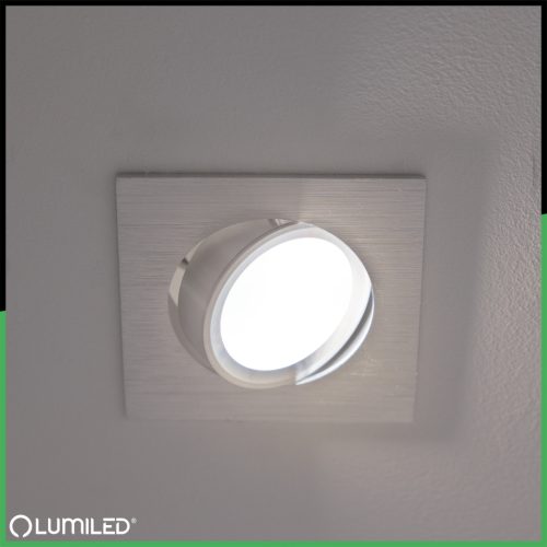 Halogén süllyesztett mennyezeti lámpa, négyzet alakú, mozgatható, GU10, MR16, ezüst, TRIAM LUMILED