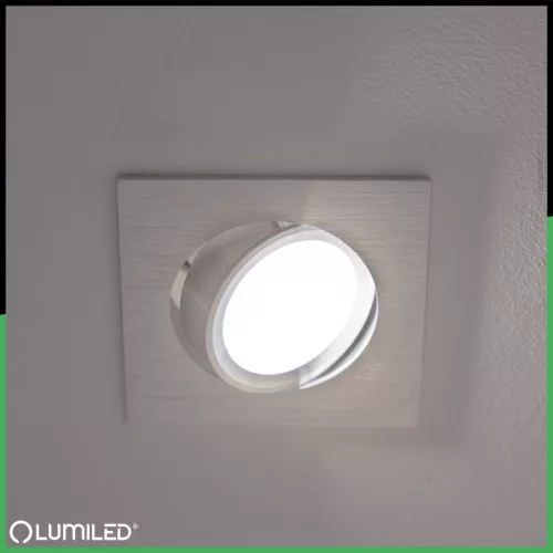 Halogén süllyesztett mennyezeti lámpa, négyzet alakú, mozgatható, GU10, MR16, ezüst, TRIAM LUMILED