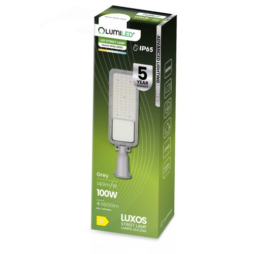 LUXOS LED utcai lámpa ipari közúti lámpatest 100W 14000lm 4000K IP65 Advanced Lighting Series LUMILED