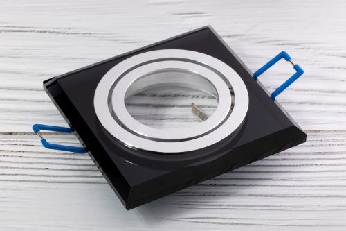 Halogén ÜVEG mennyezeti lámpatest ARIAN MR16 GU10 LUMILED Négyzet Mozgatható Fekete