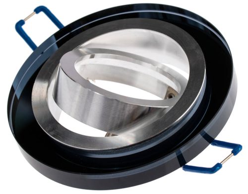 Halogén ÜVEG mennyezeti lámpatest ARIAN MR16 GU10 LUMILED kerek mozgatható fekete