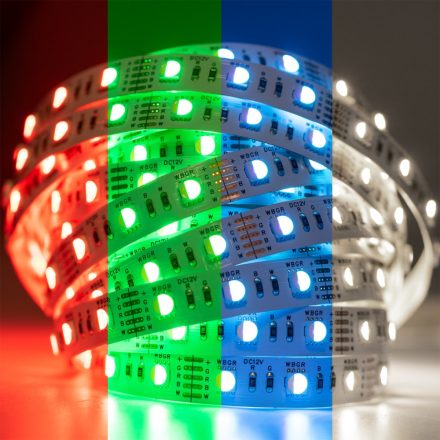 LED szalag 12V 72W 5050 300LED RGB + Hideg egy diódában 10mm 5m