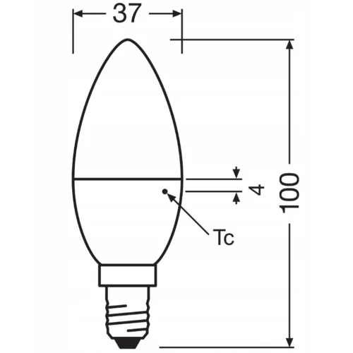 LED izzó E14 B37 4.9W = 40W 470lm 3000K Meleg 220° LEDVANCE