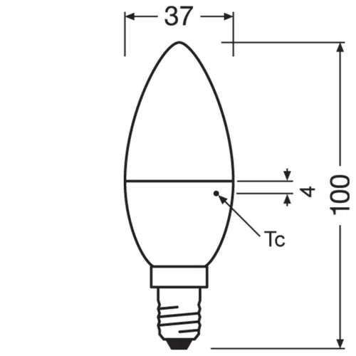 LED izzó E14 B37 4.9W = 40W 470lm 6500K Hideg 220° LEDVANCE