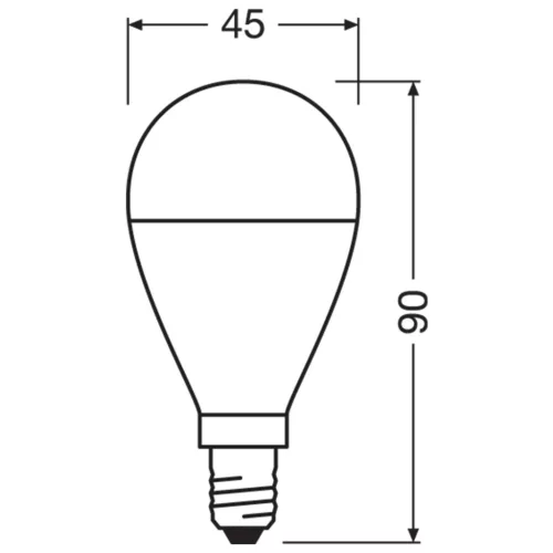 LED izzó E14 P45 6.5W = 60W 806lm 2700K Meleg 200° LEDVANCE