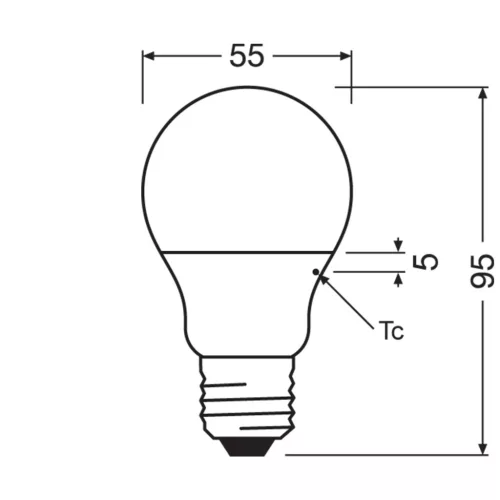 LED izzó E27 A55 4.9W = 40W 470lm 6500K Hideg 200° LEDVANCE