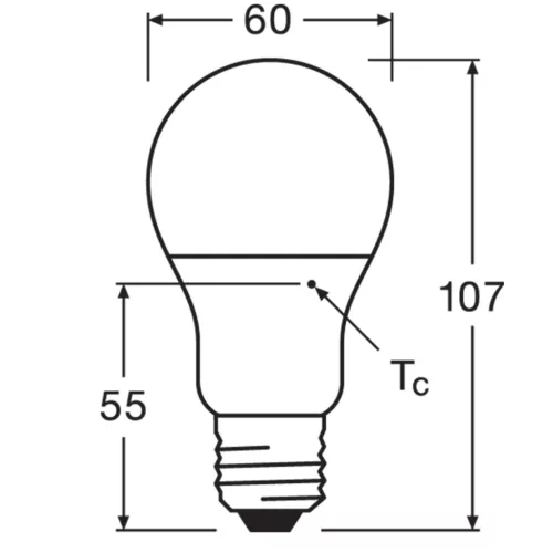 LED izzó E27 A60 8W = 60W 806lm 6500K Hideg 200° LEDVANCE