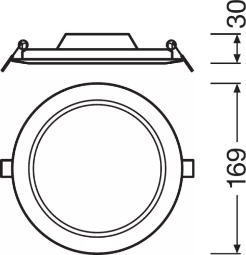 Süllyesztett süllyesztett LED panel 12W 4000K DOWNLIGHT Slim DN155 LEDVANCE kerek