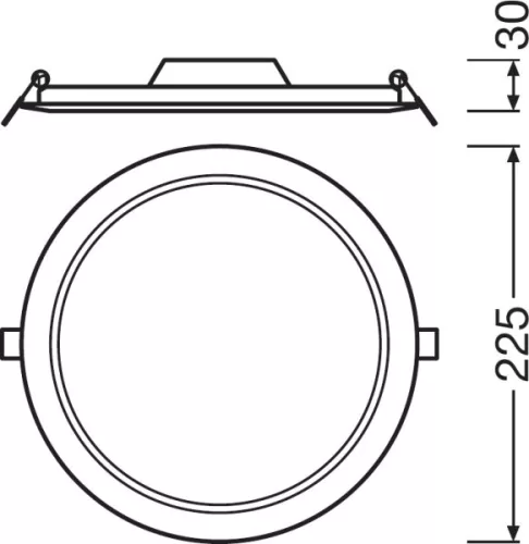 Süllyesztett süllyesztett LED panel 18W 6500K DOWNLIGHT Slim DN210 LEDVANCE kerek