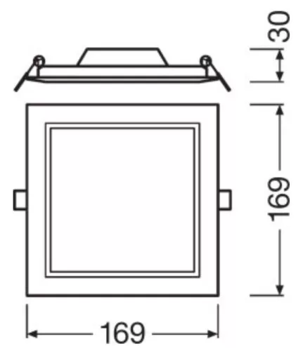 Süllyesztett süllyesztett LED panel 12W 3000K DOWNLIGHT Slim SQ155 LEDVANCE négyzet