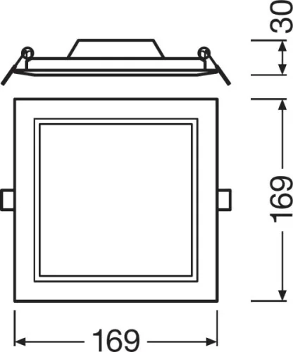 Süllyesztett süllyesztett LED panel 12W 6500K DOWNLIGHT Slim SQ155 LEDVANCE négyzet