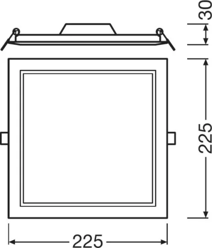 Süllyesztett süllyesztett LED panel 18W 4000K DOWNLIGHT Slim SQ210 LEDVANCE négyzet