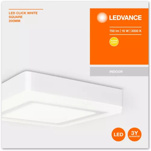 Felületre szerelhető LED panel mennyezeti lámpa CLICK WHITE 16W 750lm 3000K 20cm LEDVANCE