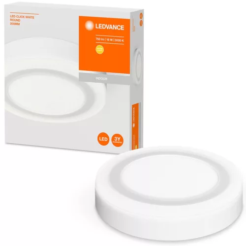 Felületre szerelhető LED panel mennyezeti lámpa CLICK WHITE 16W 750lm 3000K meleg 20cm LEDVANCE