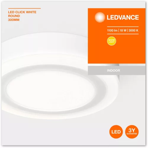 Felületre szerelhető LED panel mennyezeti lámpa CLICK WHITE 18W 1100lm 3000K 30cm LEDVANCE