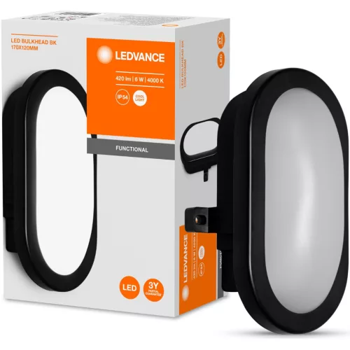 LED fali lámpa 5,5W 4000K IP54 Hermetic Outdoor Black BULKHEAD LEDVANCE