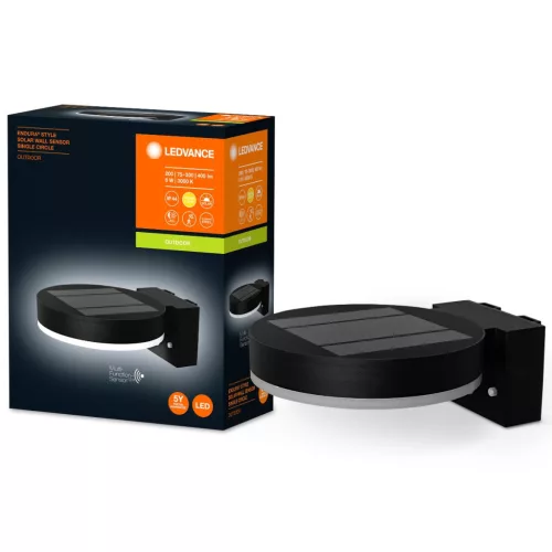 Solar Garden Fali LED lámpa homlokzati lámpa 6W fekete kerek ENDURA STYLE LEDVANCE