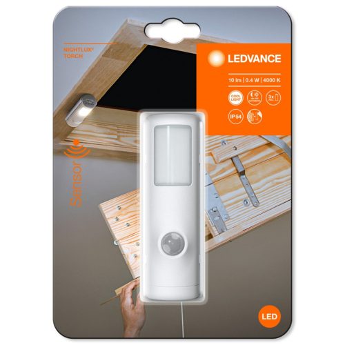 Nightlux Torch LED éjszakai lámpa fehér 0,35W 10lm 4000K IP54 Ledvance mozgásérzékelő