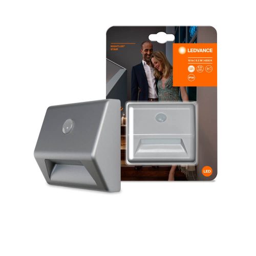 Nightlux LED lépcsős lámpatest ezüst 0,3W 10lm 4000K IP54 Ledvance mozgásérzékelő