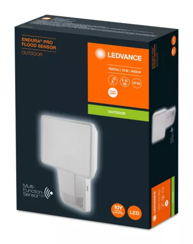 15W 4000K IP55 fehér LED-es reflektor LEDVANCE Floodlight Endura Pro mozgásérzékelővel