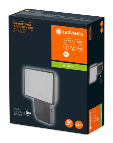 15W 4000K IP55 szürke LED-es reflektor LEDVANCE Floodlight Endura Pro mozgásérzékelővel