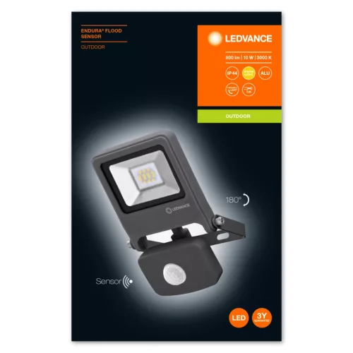 LED reflektor 10W 800lm 3000K IP65 szürke mozgásérzékelővel LEDVANCE Floodlight Endura