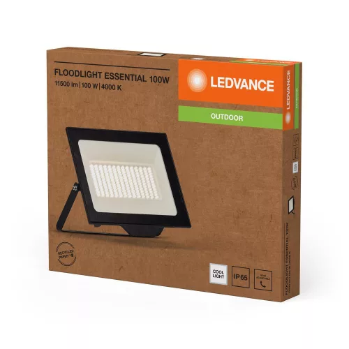 LED Halogén Reflektor Kültéri Spotlámpa 100W 10000lm 4000K Hideg, Felületre Szerelt Fekete IP65 Reflektor Ledvance