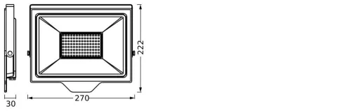 LED Halogén Reflektor Kültéri Spotlámpa 100W 10000lm 4000K Hideg, Felületre Szerelt Fekete IP65 Reflektor Ledvance