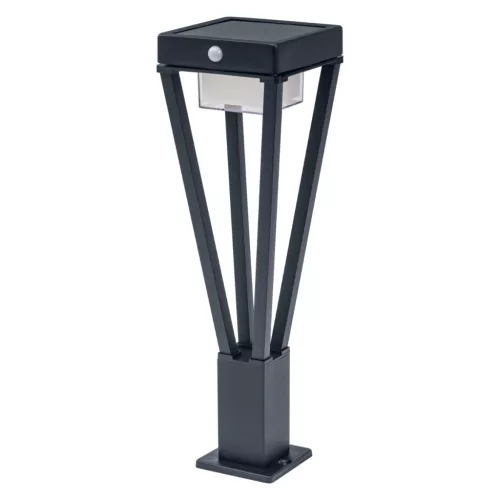 Kültéri kerti lámpa POST Solar 6W 550lm 3000K 50cm mozgásérzékelő Fekete Endura stílusú SOL LEDVANCE