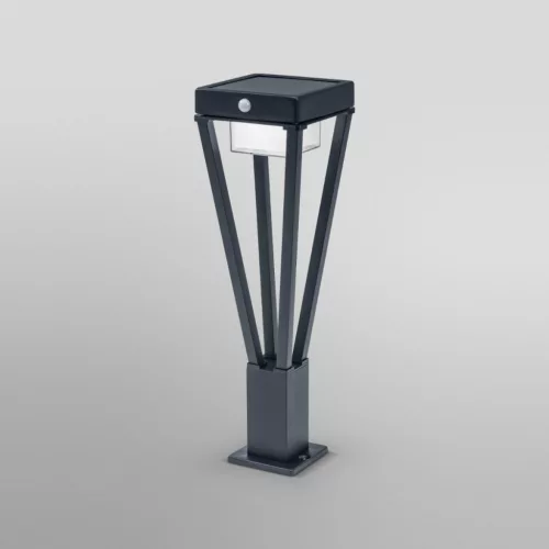Kültéri kerti lámpa POST Solar 6W 550lm 3000K 50cm mozgásérzékelő Fekete Endura stílusú SOL LEDVANCE