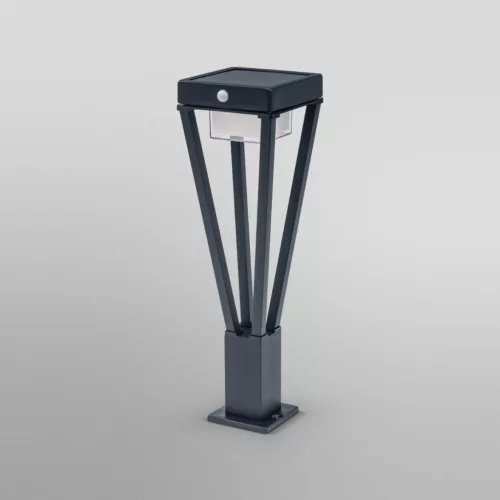 Kültéri kerti lámpa POST Solar 6W 550lm 3000K 50cm mozgásérzékelő Fekete Endura stílusú SOL LEDVANCE