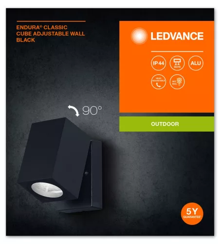 ENDURA Classic Cube állítható fali fekete LEDVANCE fali lámpa