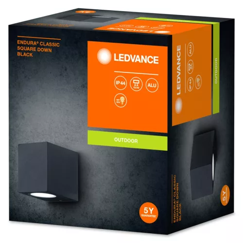 ENDURA Classic Square Down Fekete LEDVANCE fali homlokzati fali lámpa
