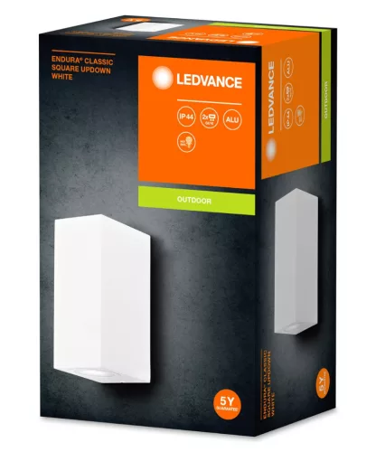 ENDURA Classic Square UpDown Fehér homlokzati fali lámpa